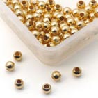 Quetschkugeln gold klein, 10 Stück